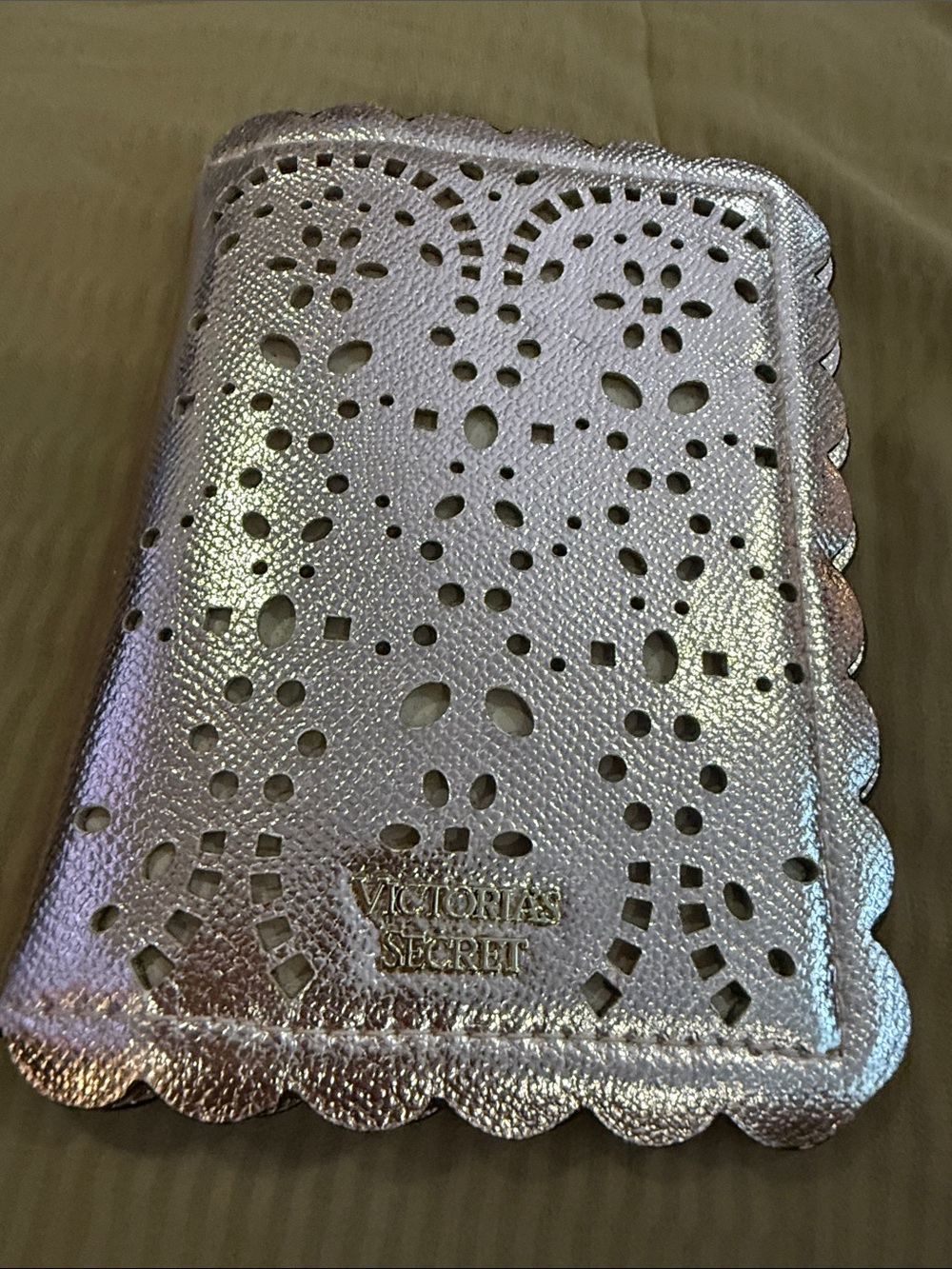 Victoria's Secret Iridescent Scalloped Cutout Passport holder/wallet